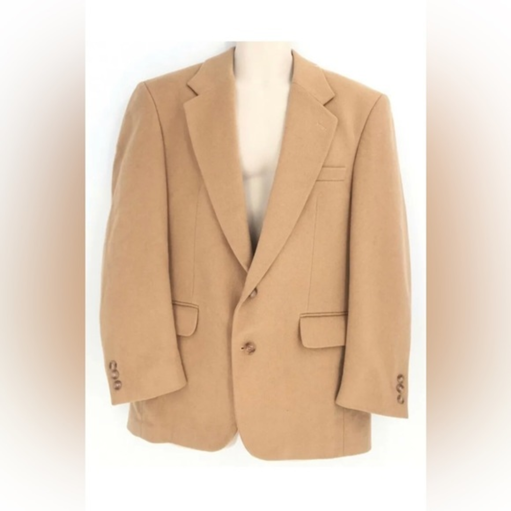John W. Nordstrom 99079 Men’s 100% Camel Hair Two Button‎ Blazer Size 44L EUC